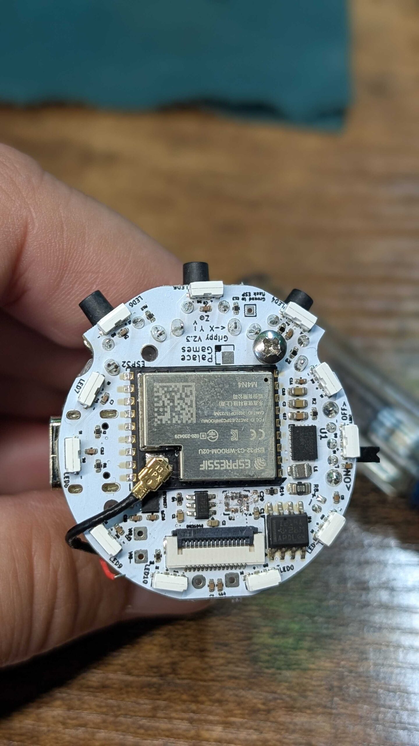 Grippy PCB, showing ESP32-C3