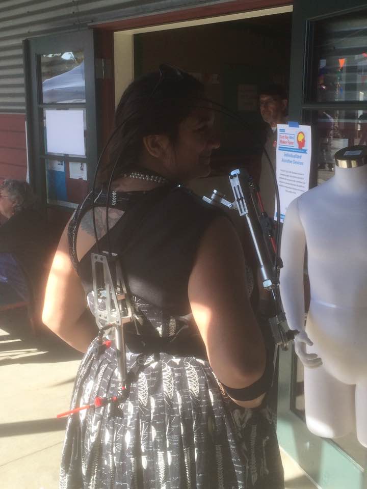 Harness worn on body, rear view