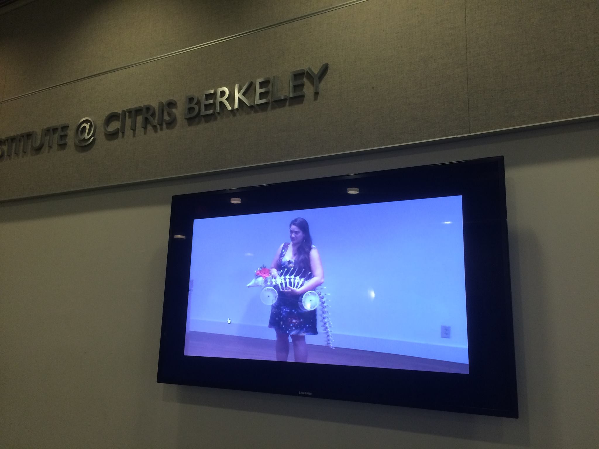 FREDA demo video playing in the CITRIS lobby, Sutardja Dai Hall