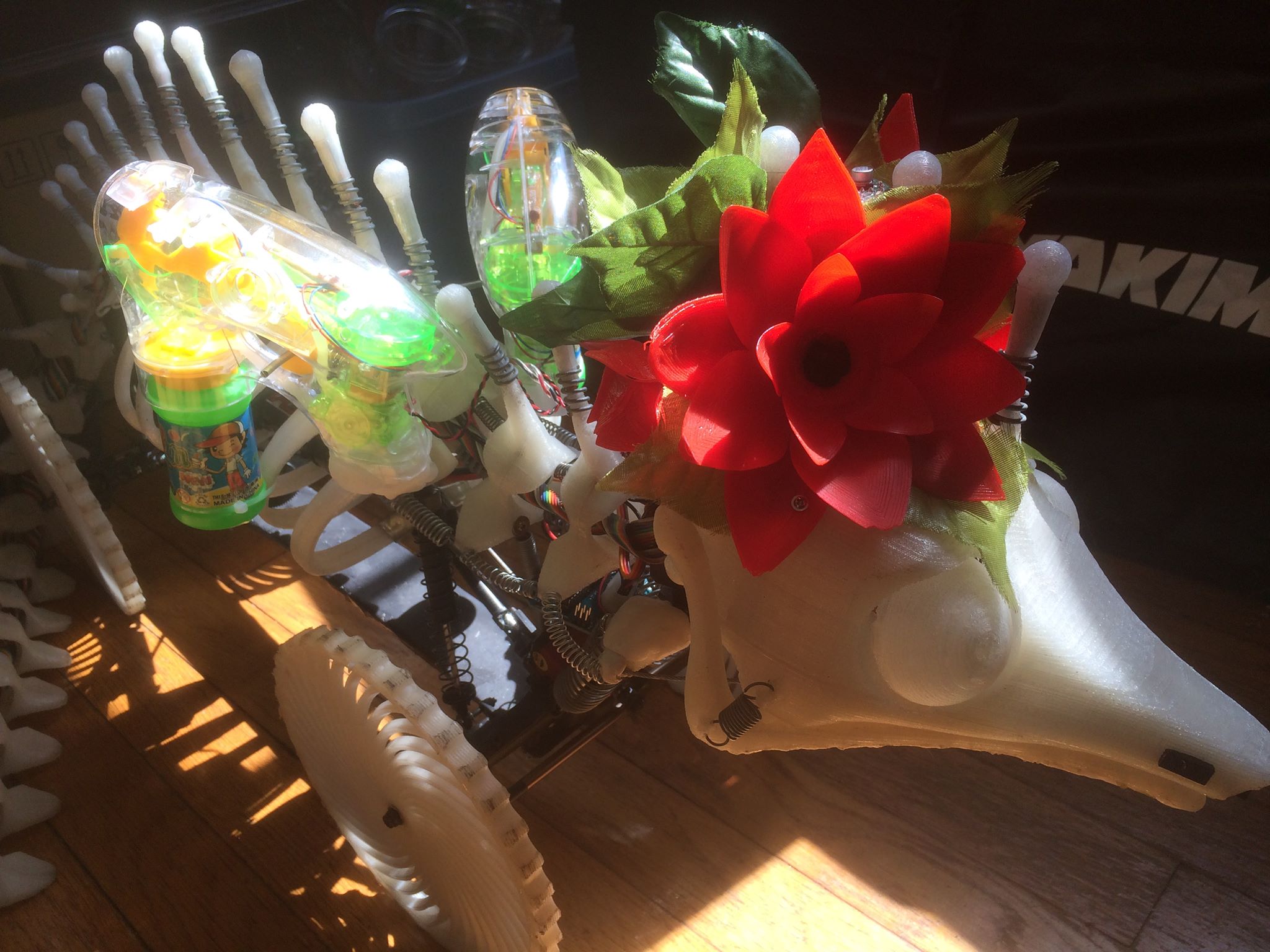 FREDA with bubble gun rig at wedding