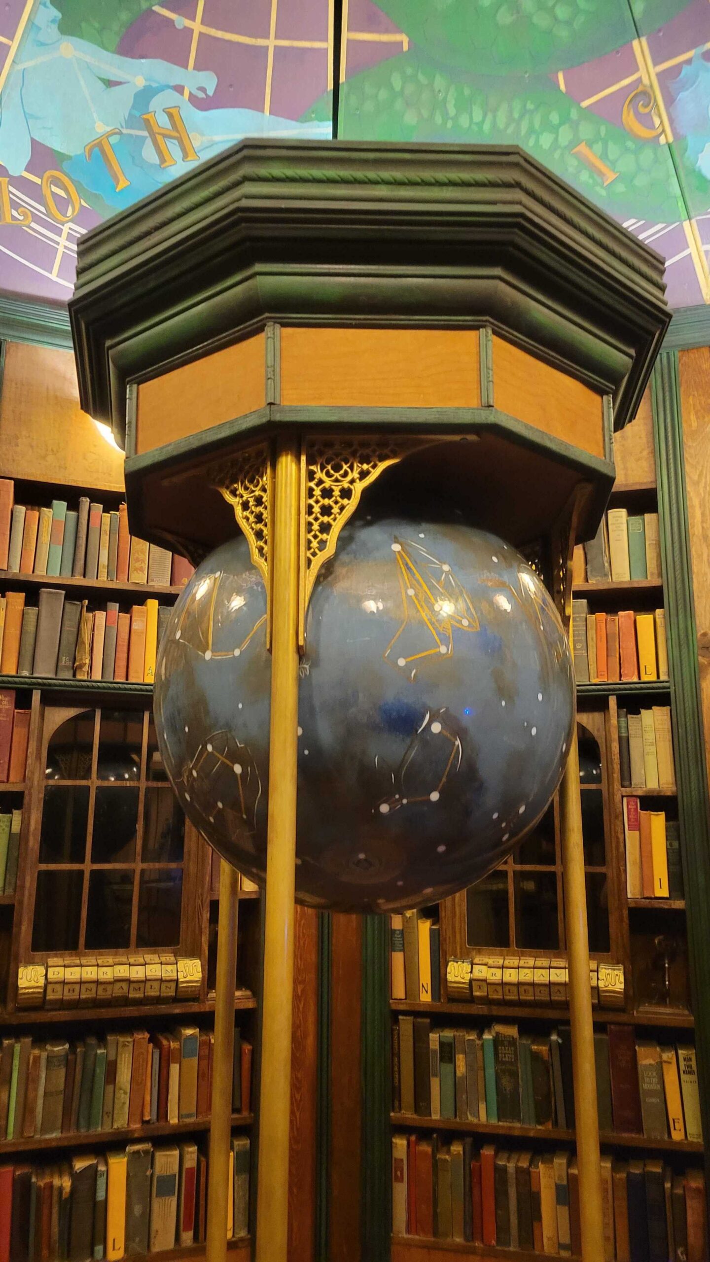The Library central column and constellation globe