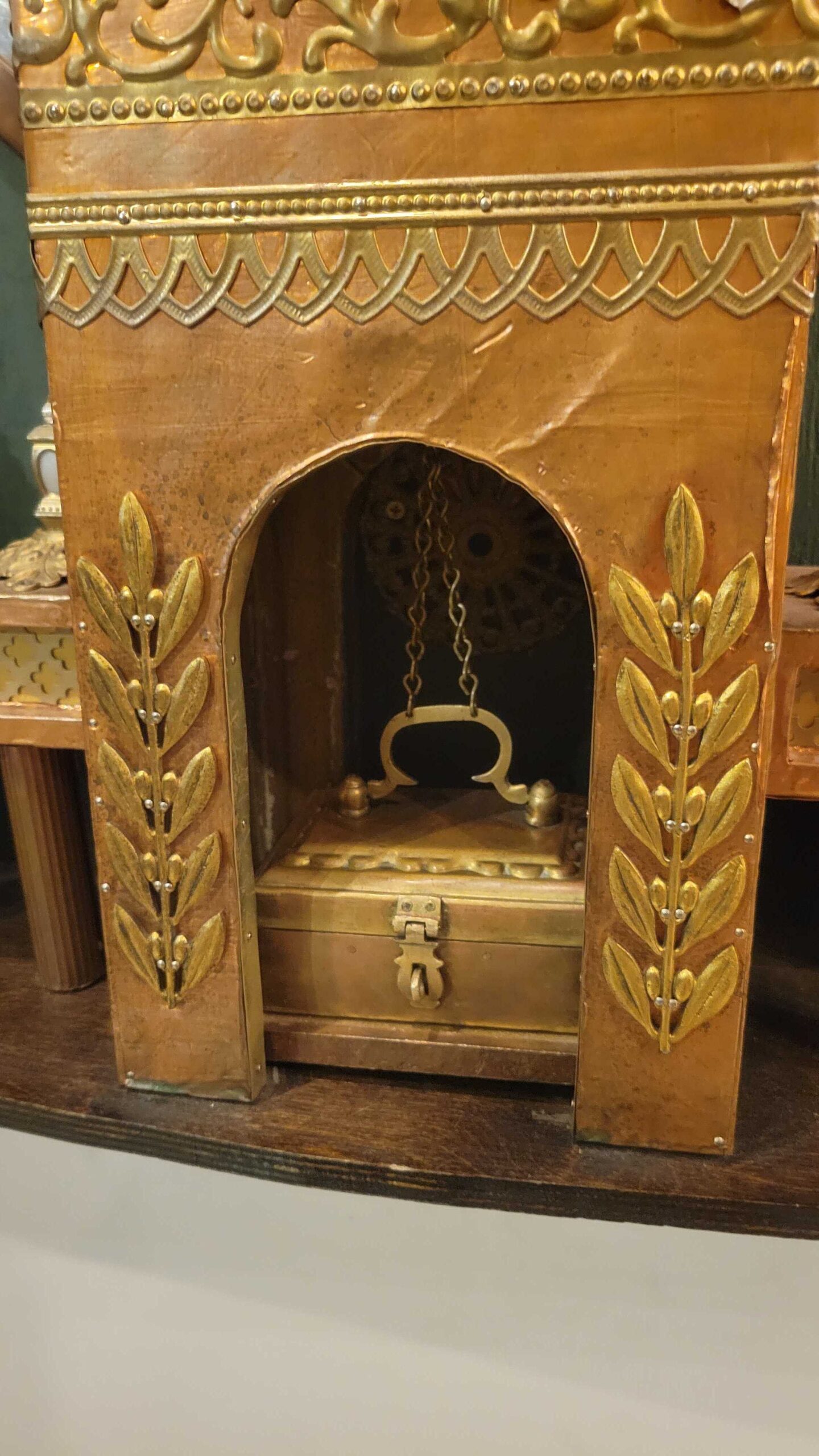 The key elevator in its lowered position, box delivered