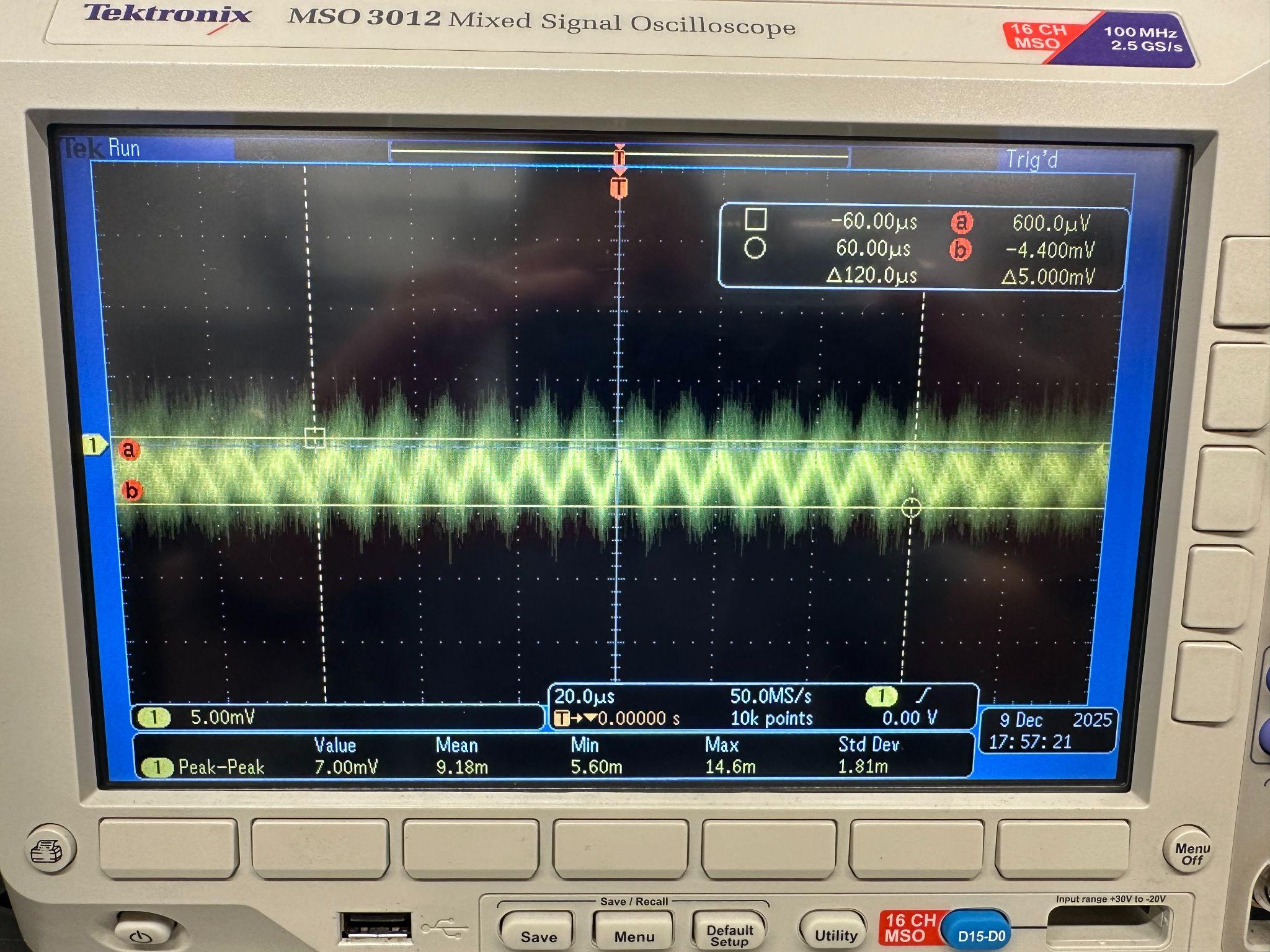 5mVpp input signal at 200Hz